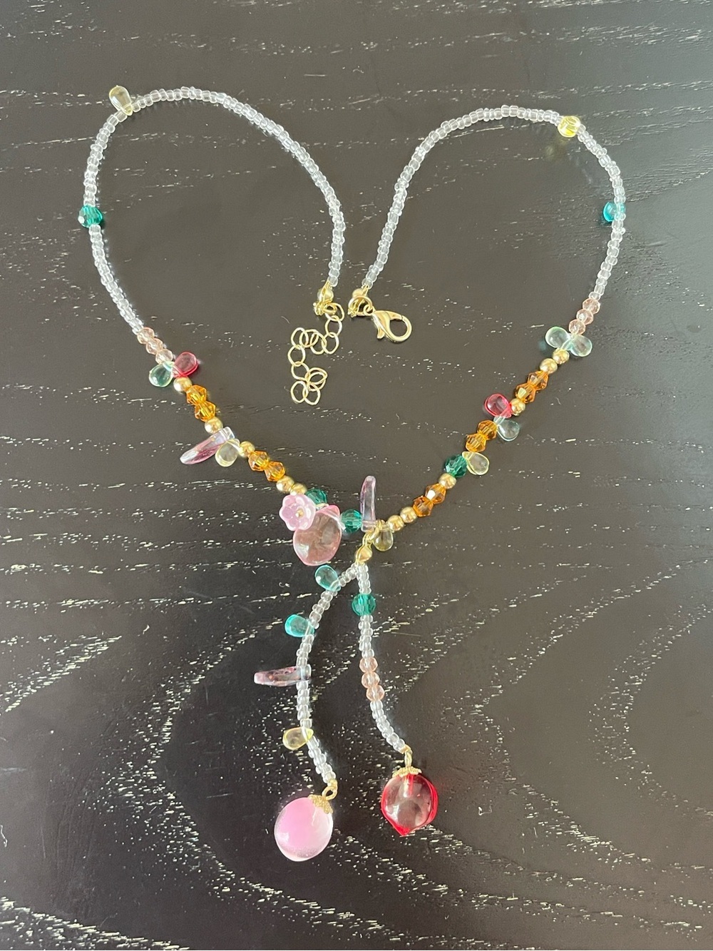 NEW! Multicolor Beaded Glass Fruit Drop Necklace. Handmade Necklace π (A1-42) - Picture 4 of 5